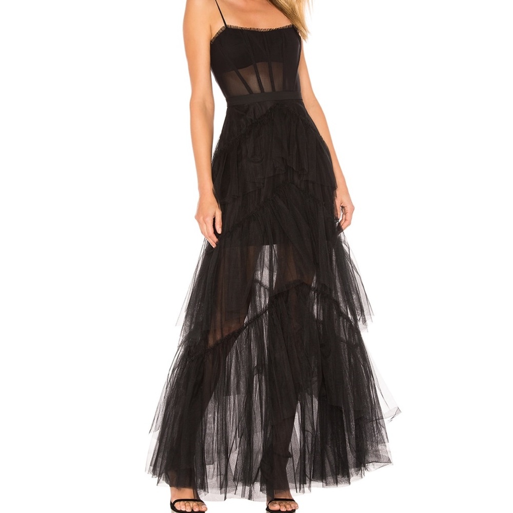 BCBGMAXAZRIA Corsett Tulle Gown